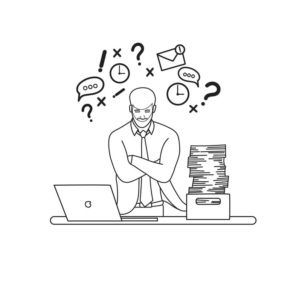 Stressful situations, time approaching the deadline, illustration under pressure vector
