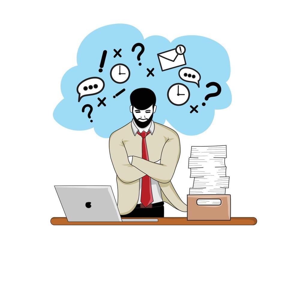 Stressful situations, time approaching the deadline, illustration under pressure vector
