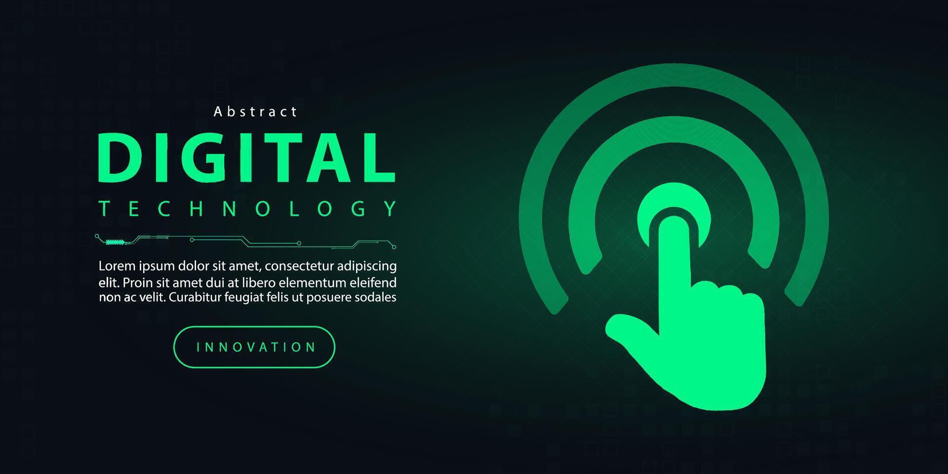 tecnología digital huella dactilar escanear, Internet red conexión oscuro negro verde fondo, resumen ciber información comunicación, ai grande datos ciencia, innovación futuro tecnología ilustración vector