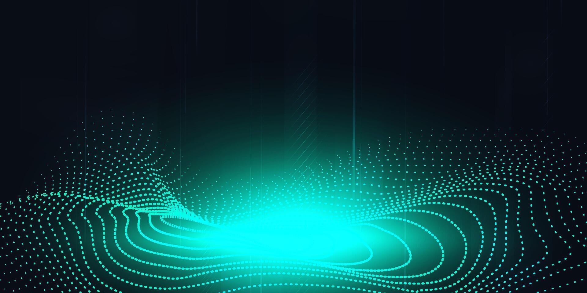 Digital technology futuristic internet network connection dark black background, green abstract cyber information communication, Ai big data science, innovation future tech line illustration vector 3d