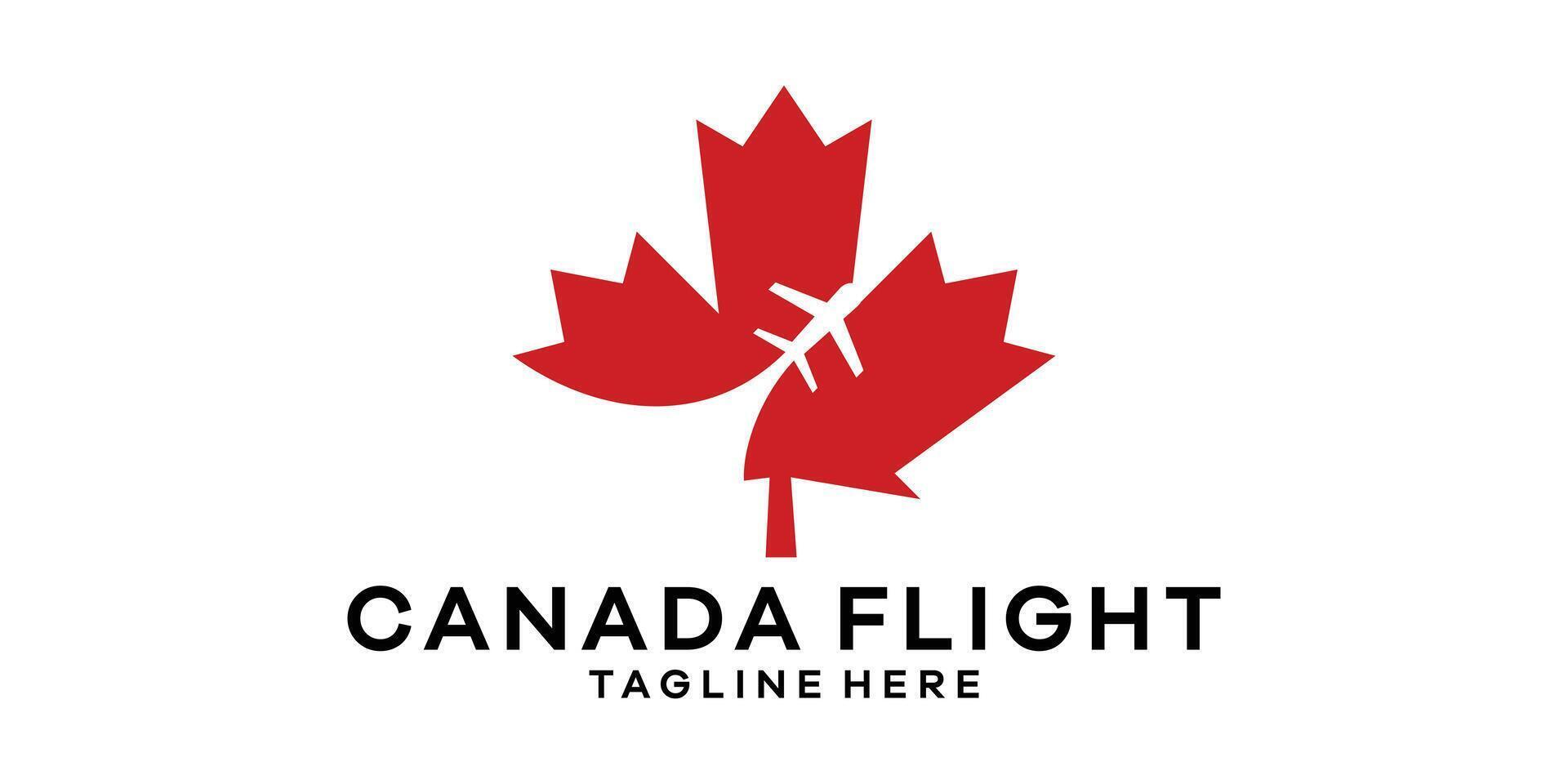 logo diseño combinación de Canadá logo con aviación, logo diseño modelo símbolo idea. vector