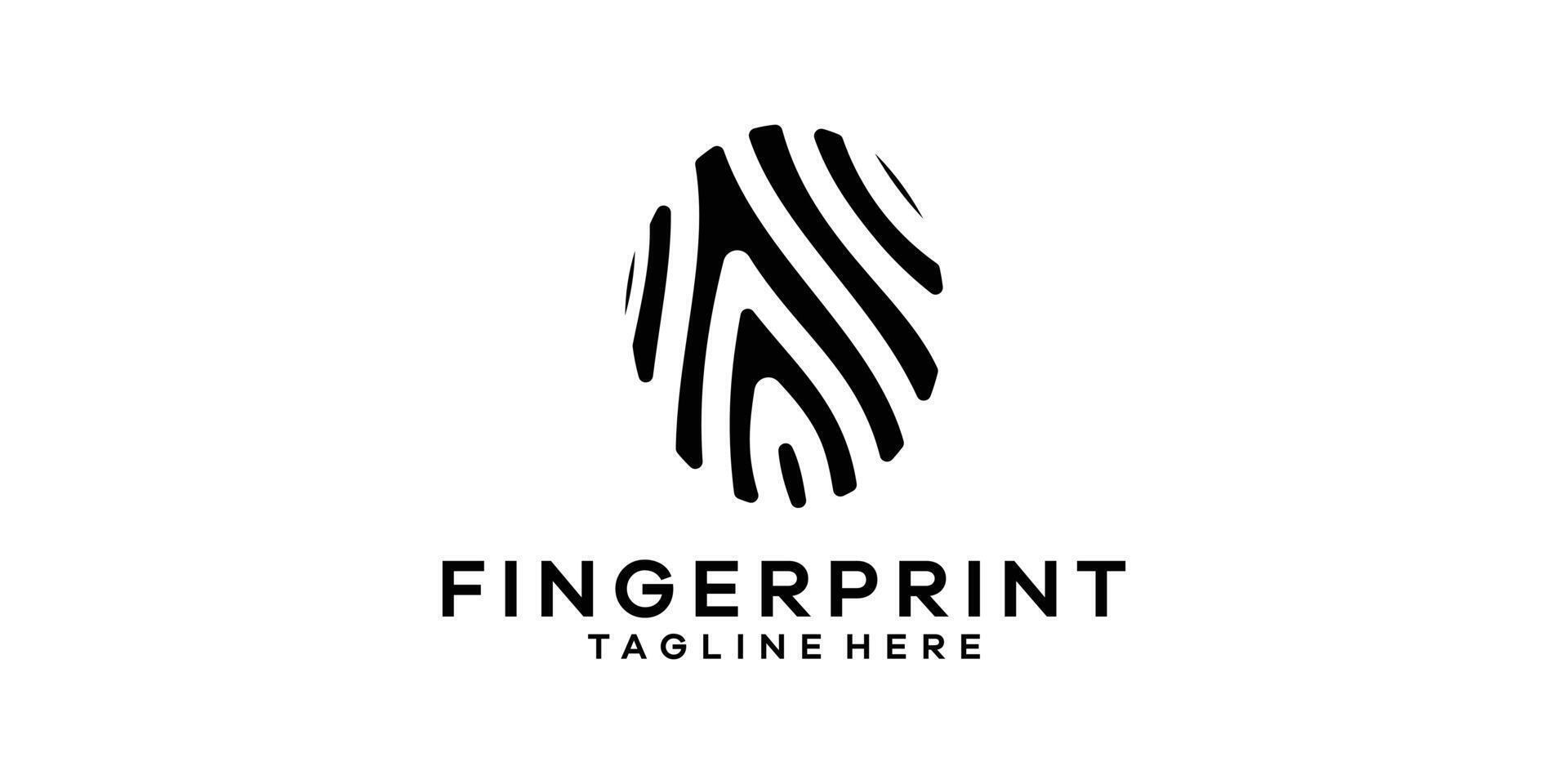 logo design combination of wood grain with fingerprints, logo design template symbol idea. vector
