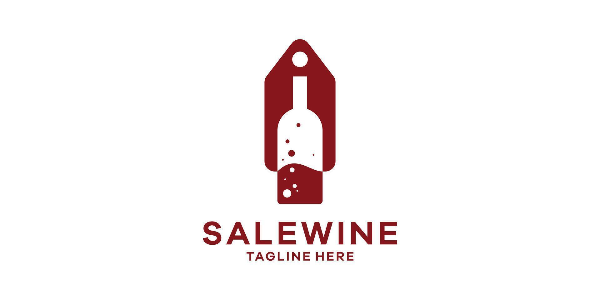 logo design combination of price tag with bottle, logo design template, symbol idea. vector