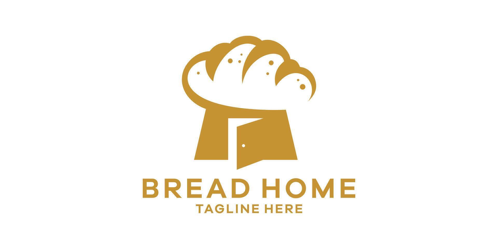 bread house logo design, logo design template, symbol idea. vector