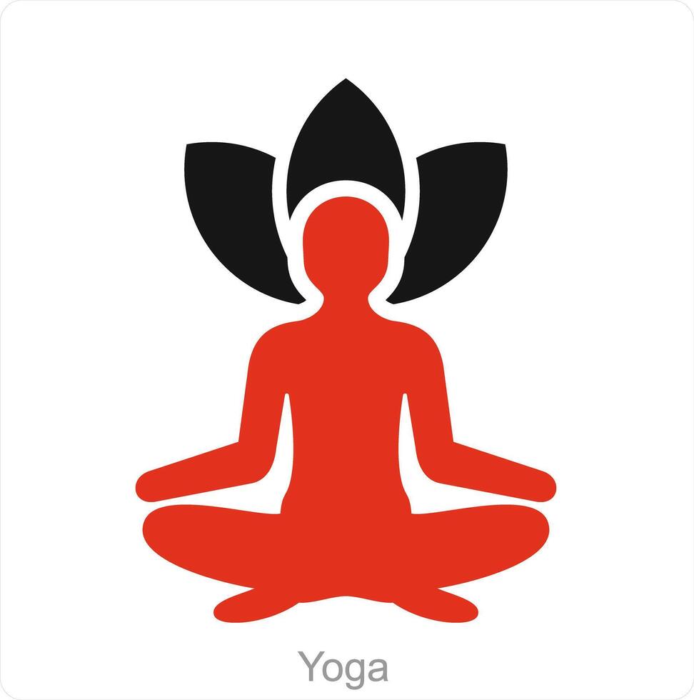 Yoga and female icon concept vector