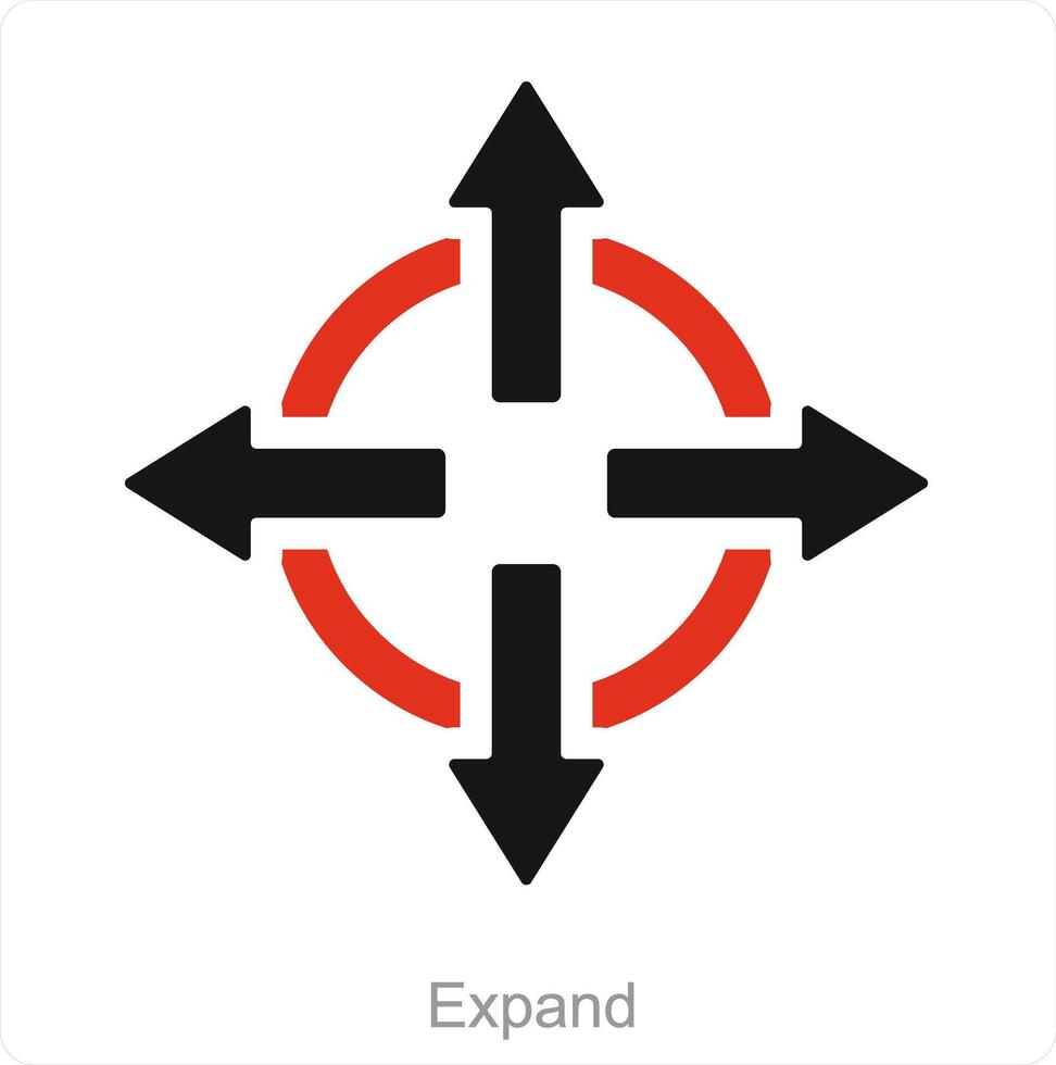 expandir y flecha icono concepto vector
