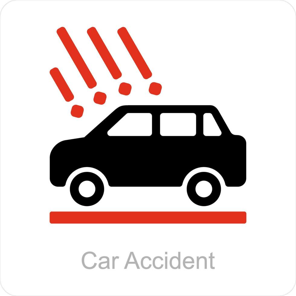Car Accident and hit icon concept vector