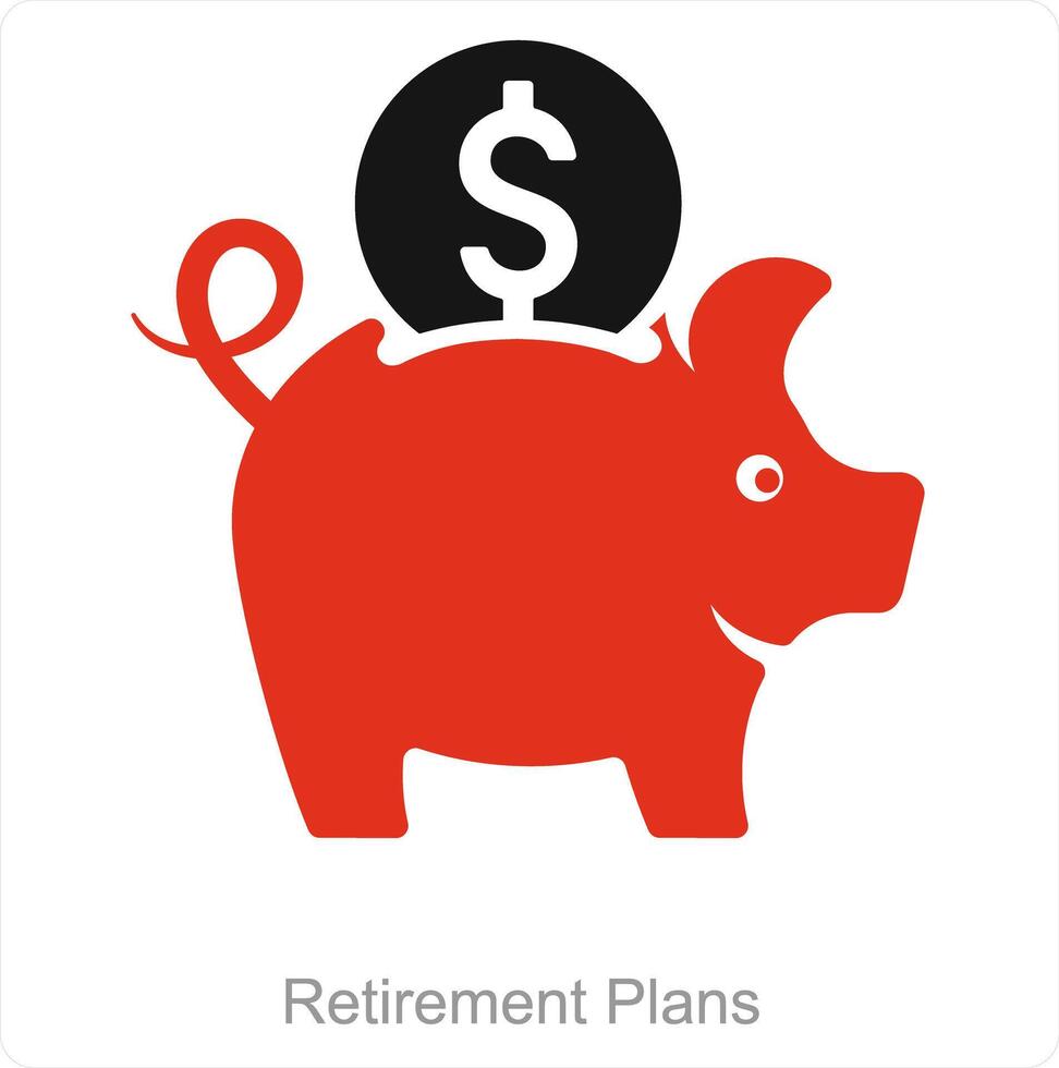 Retirement Plans and funds icon concept vector