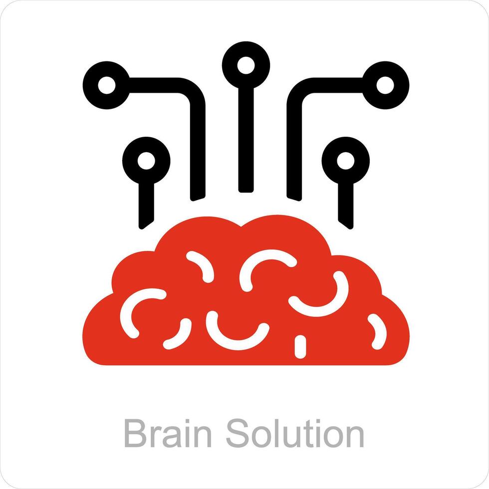 Brain solution and artificial intelligence icon concept vector