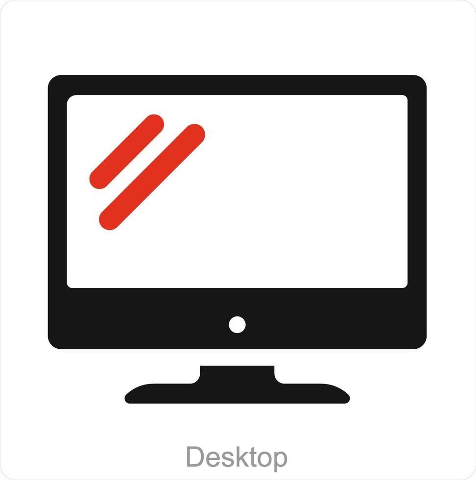 Desktop and screen icon concept vector