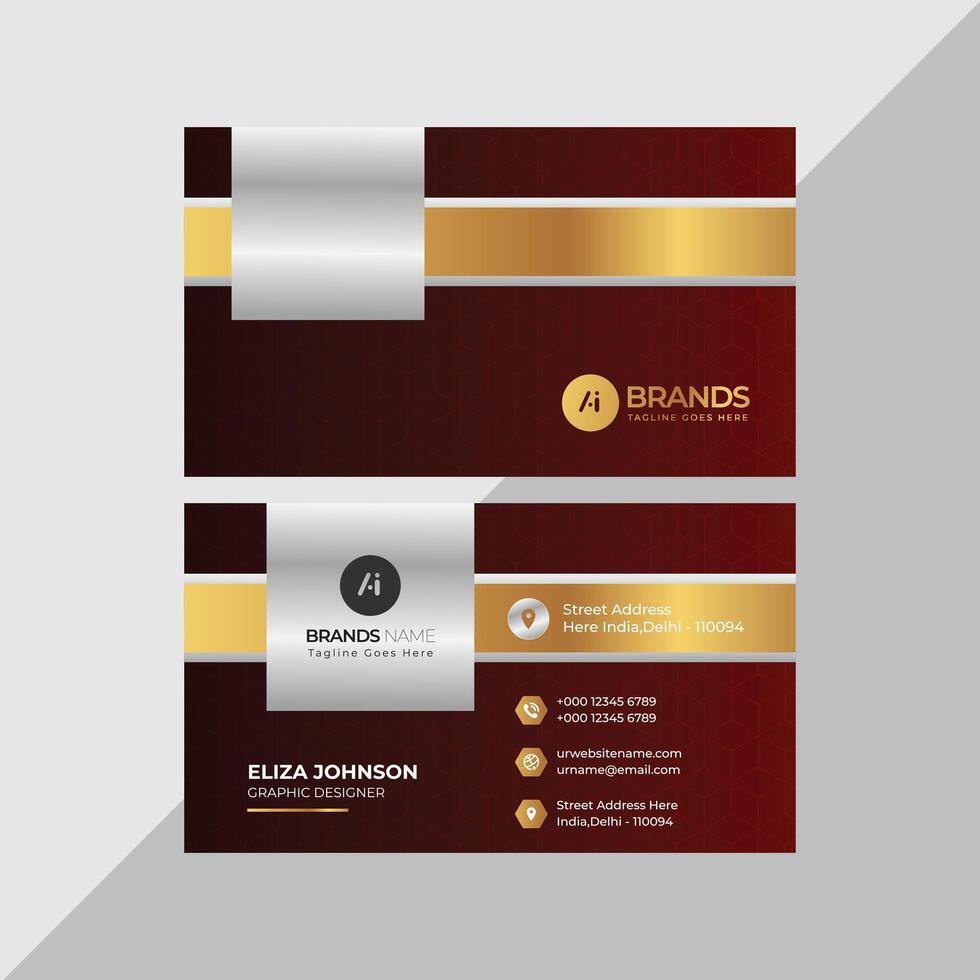 Professional modern clean minimal business card or visiting card design vector