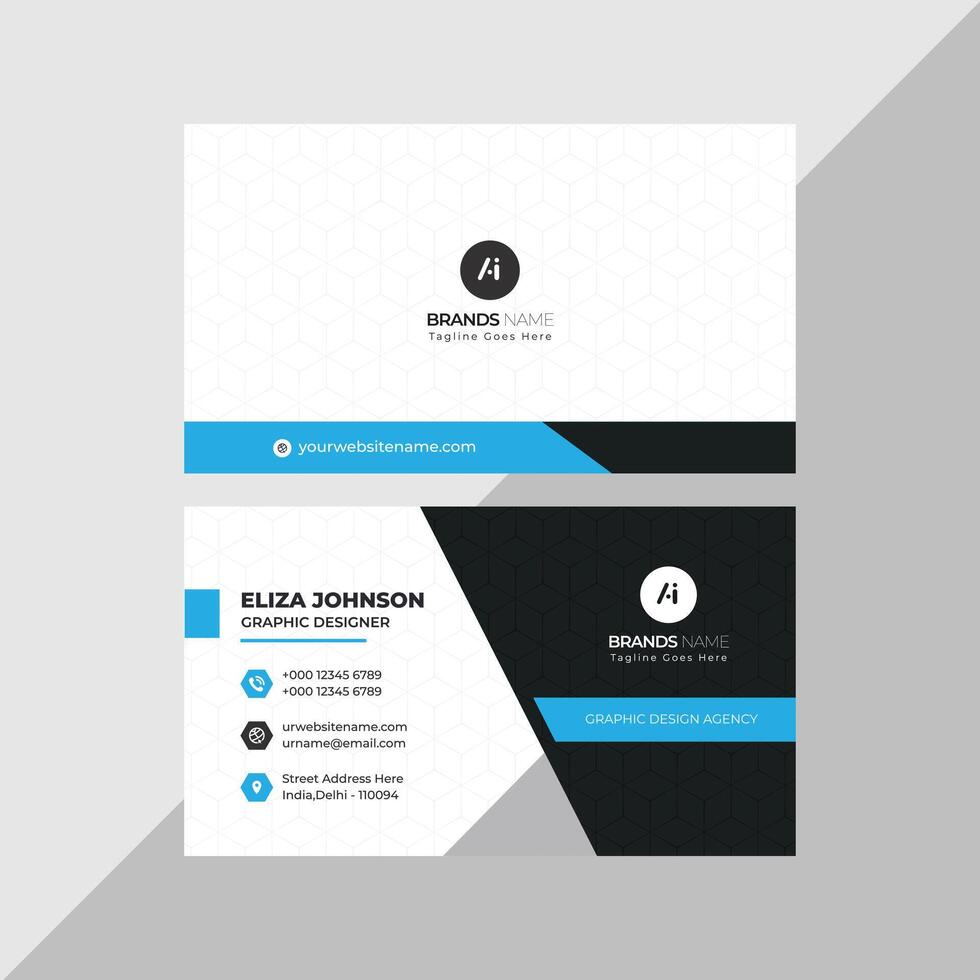 Professional modern clean minimal business card or visiting card design vector