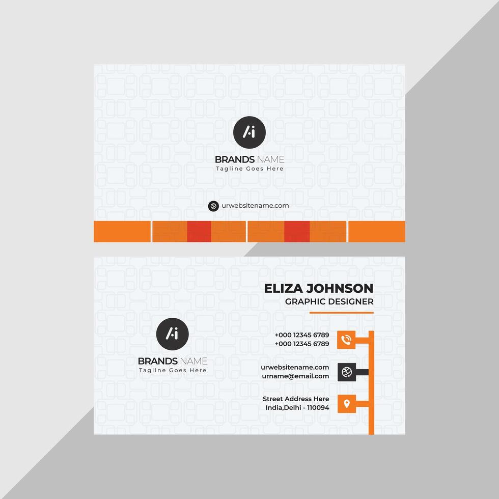 Professional modern clean minimal business card or visiting card design vector