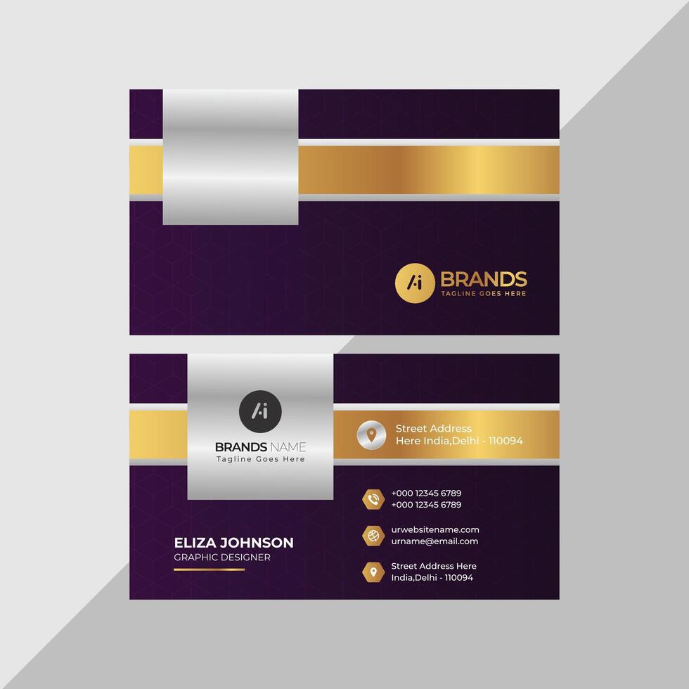 Professional modern clean minimal business card or visiting card design vector