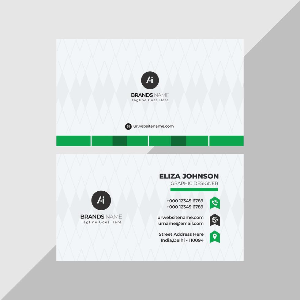 Professional modern clean minimal business card or visiting card design vector