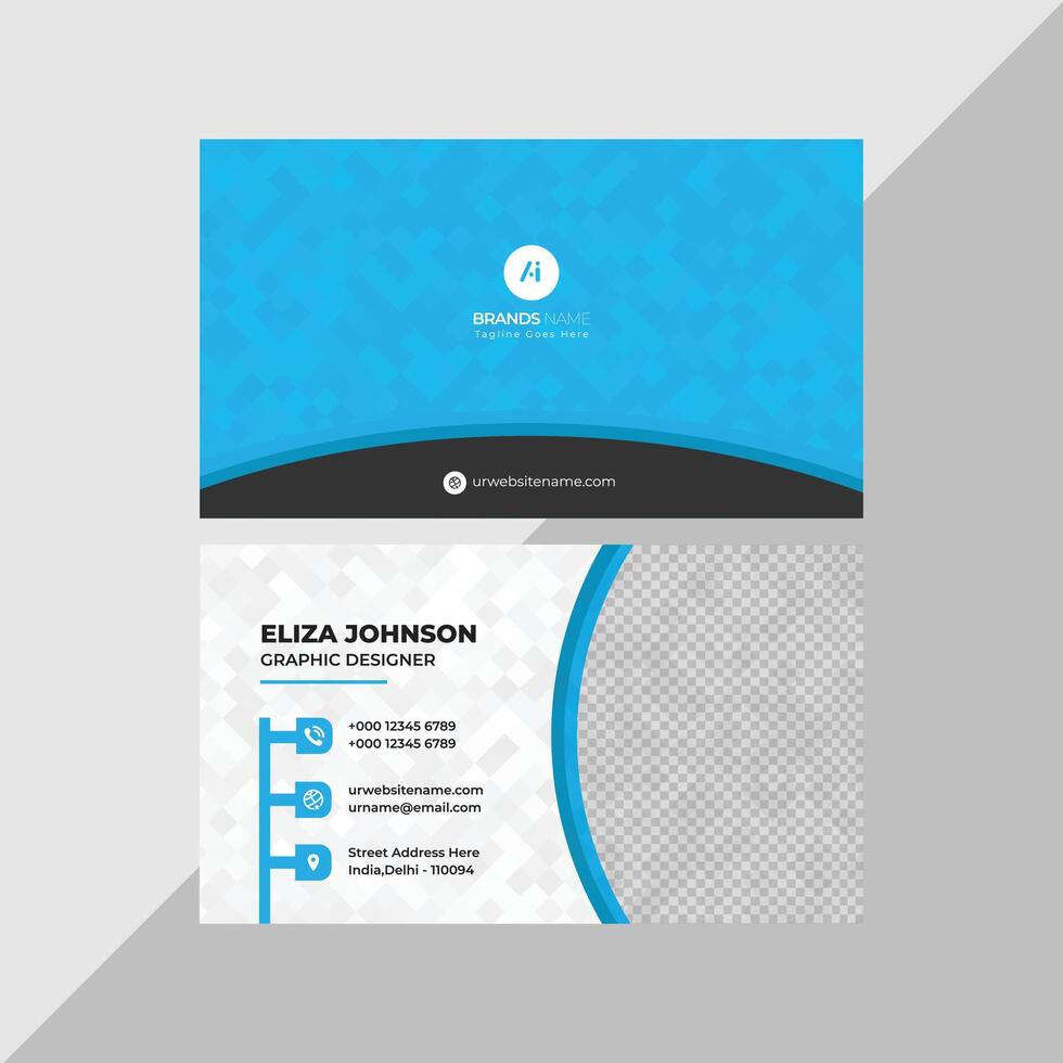 Professional modern clean minimal business card or visiting card design vector