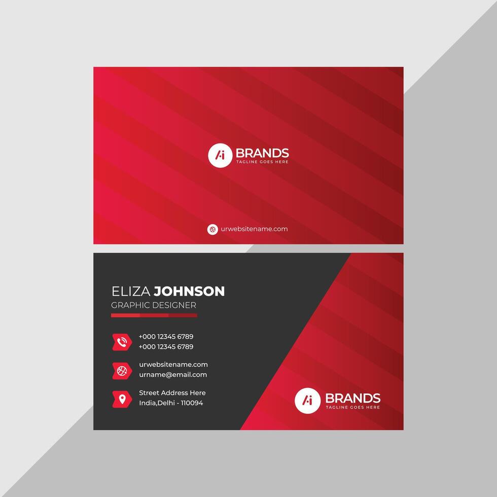 Professional modern clean minimal business card or visiting card design vector