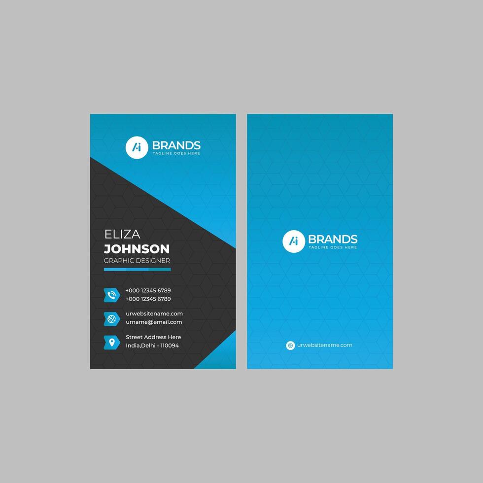 Professional modern clean minimal business card or visiting card design vector