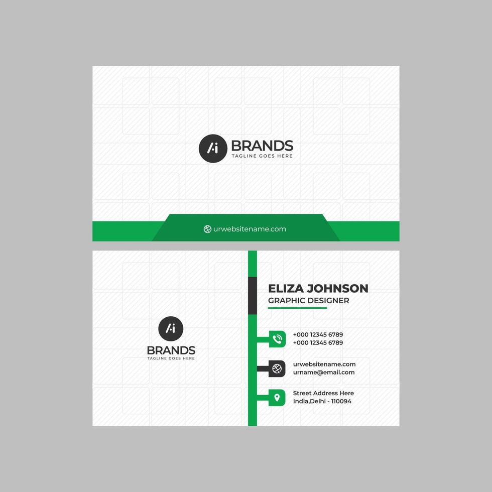 Professional modern clean minimal business card or visiting card design vector