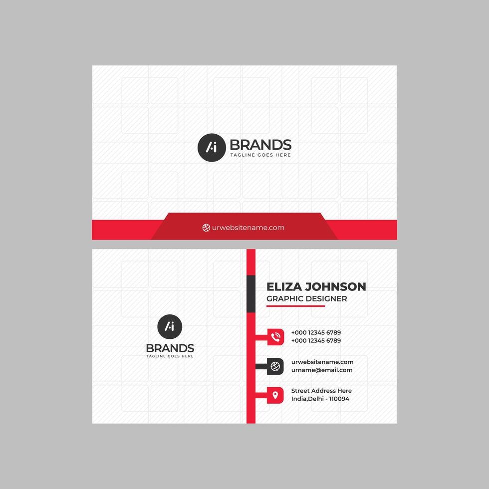 Professional modern clean minimal business card or visiting card design vector