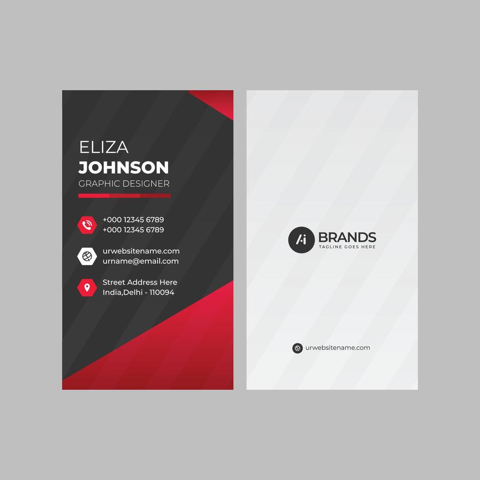 Professional modern clean minimal business card or visiting card design vector