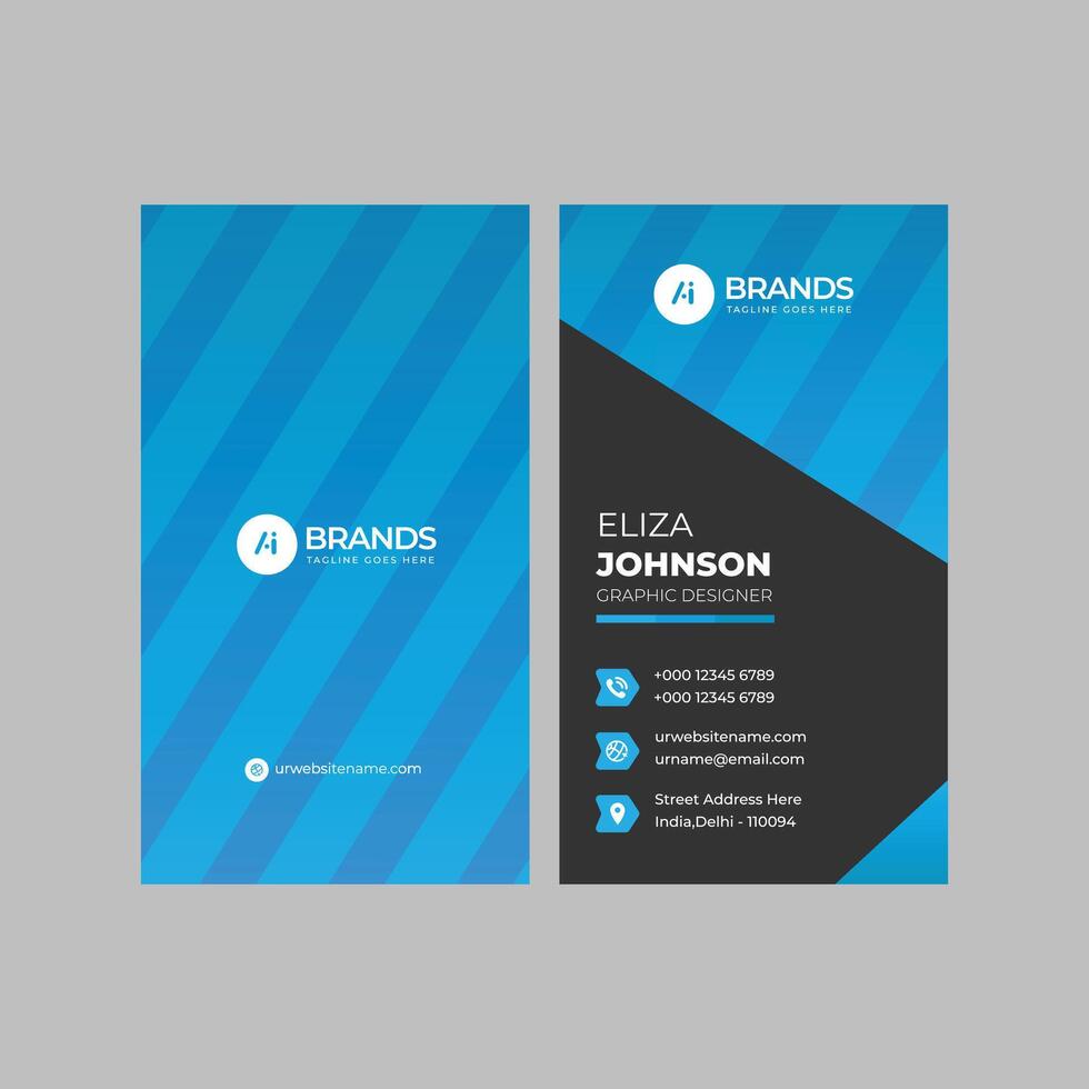 Professional modern clean minimal business card or visiting card design vector