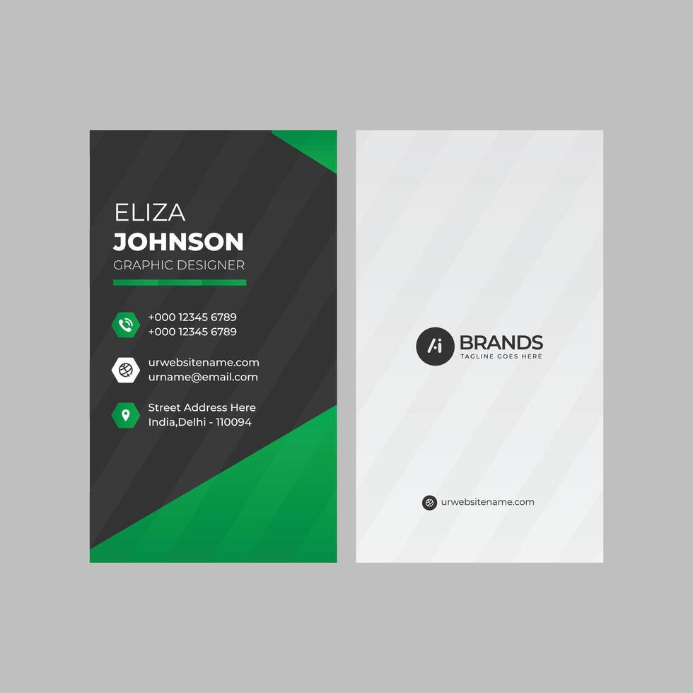 Professional modern clean minimal business card or visiting card design vector