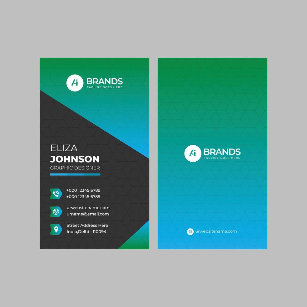 Professional modern clean minimal business card or visiting card design vector