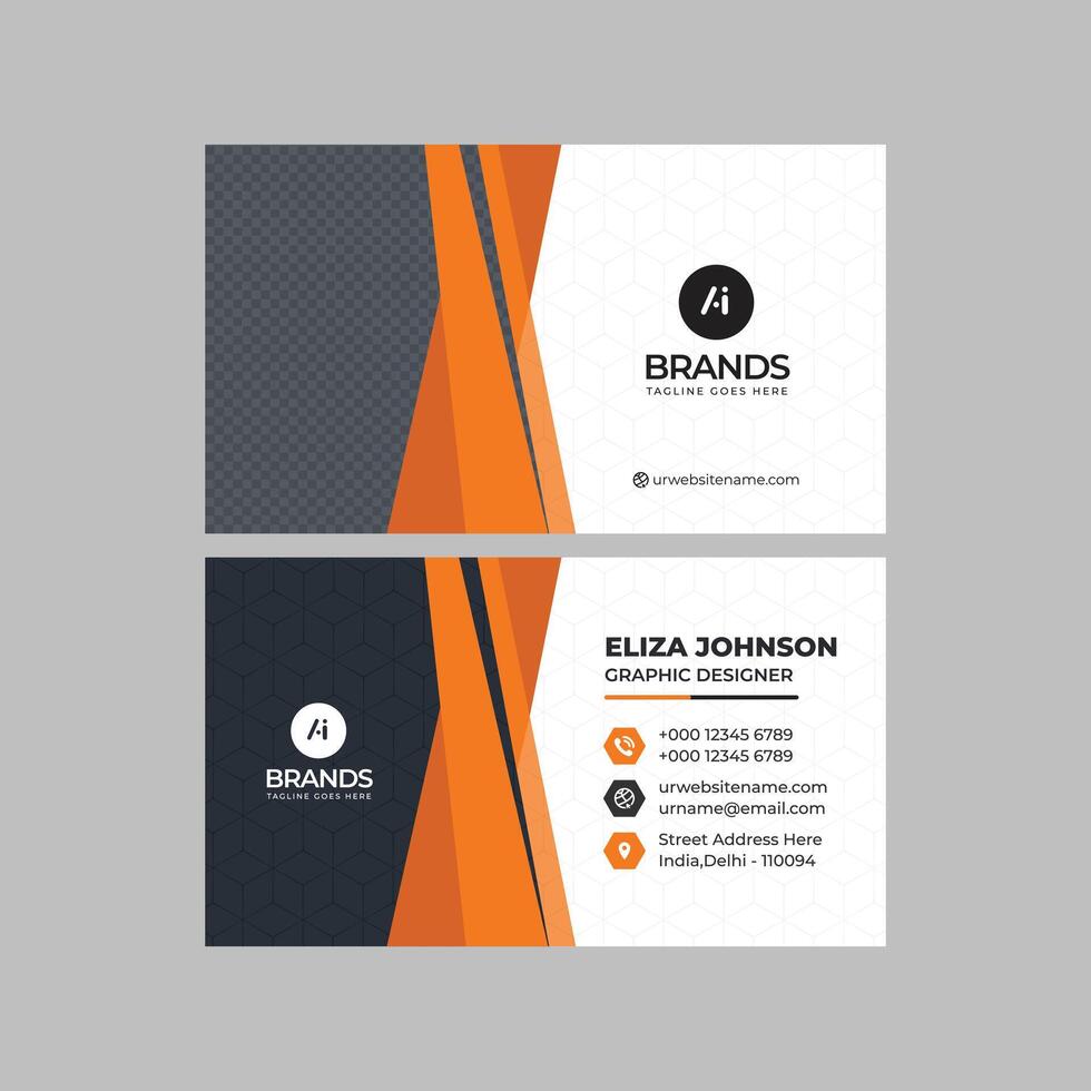 Professional modern clean minimal business card or visiting card design vector