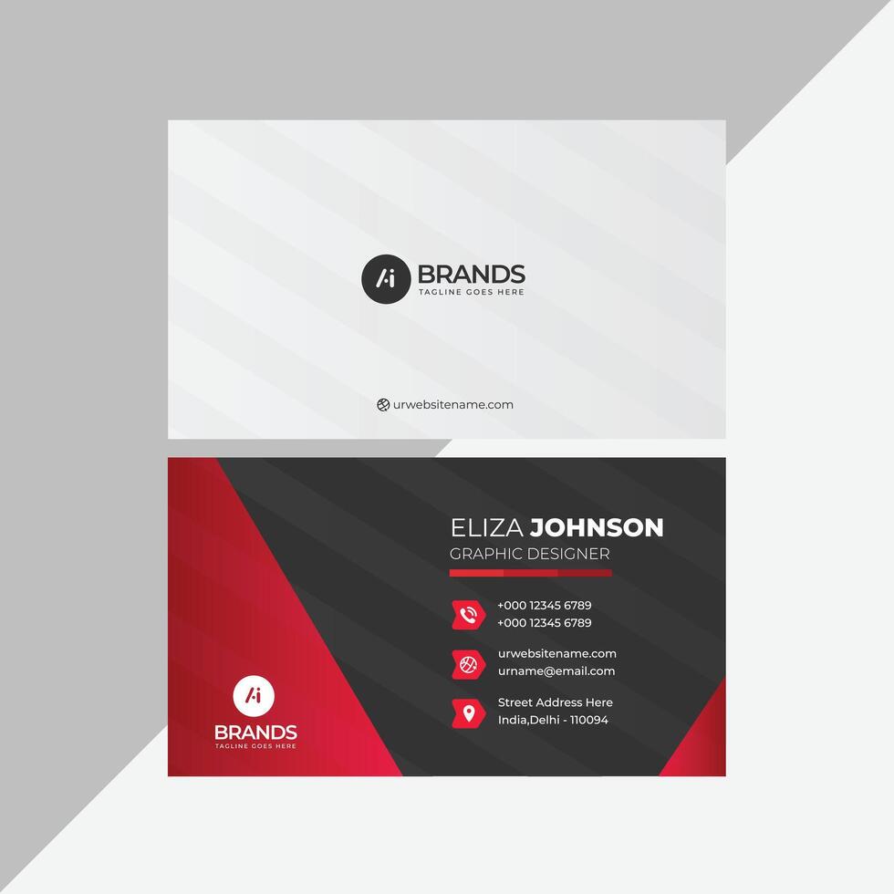 Professional modern clean minimal business card or visiting card design vector