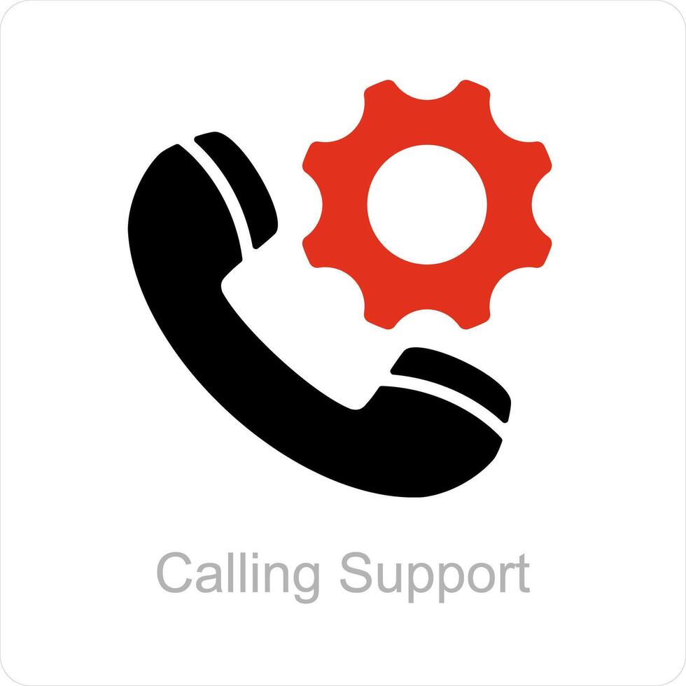 calling support and service icon concept vector