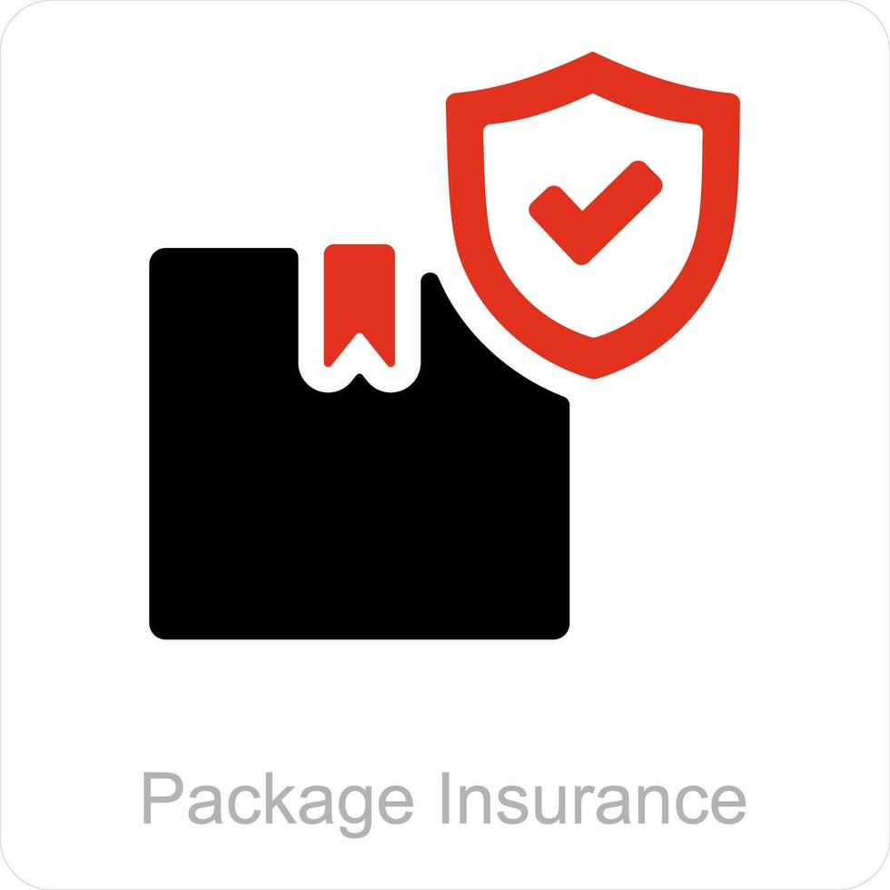 Package Insurance and box icon concept vector