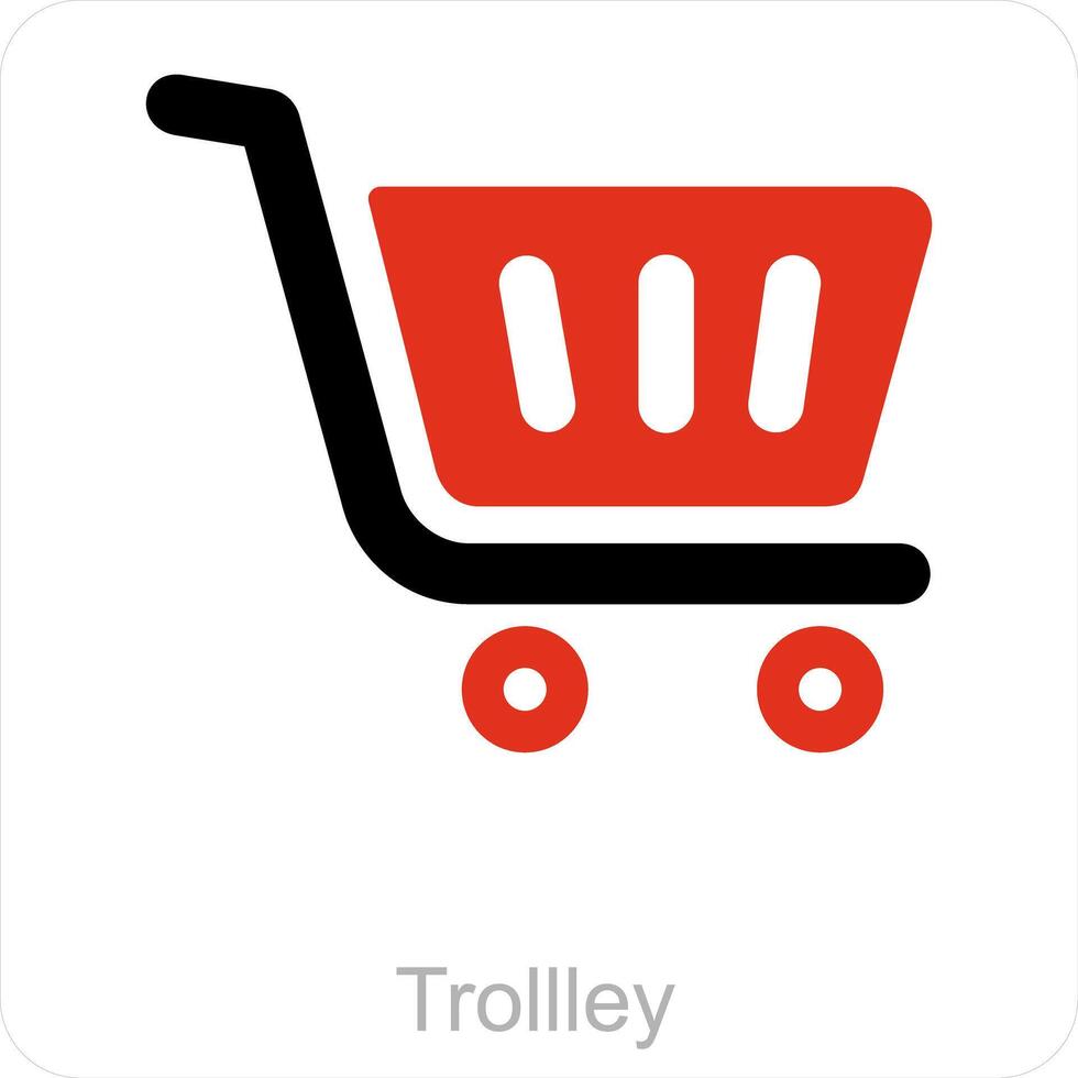 Trolley and cart icon concept vector