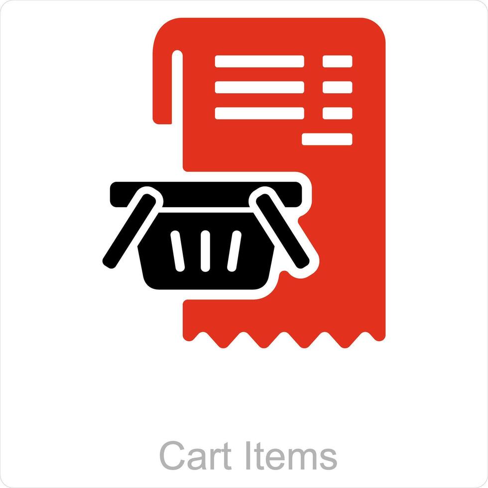 Cart Items and buying icon concept vector