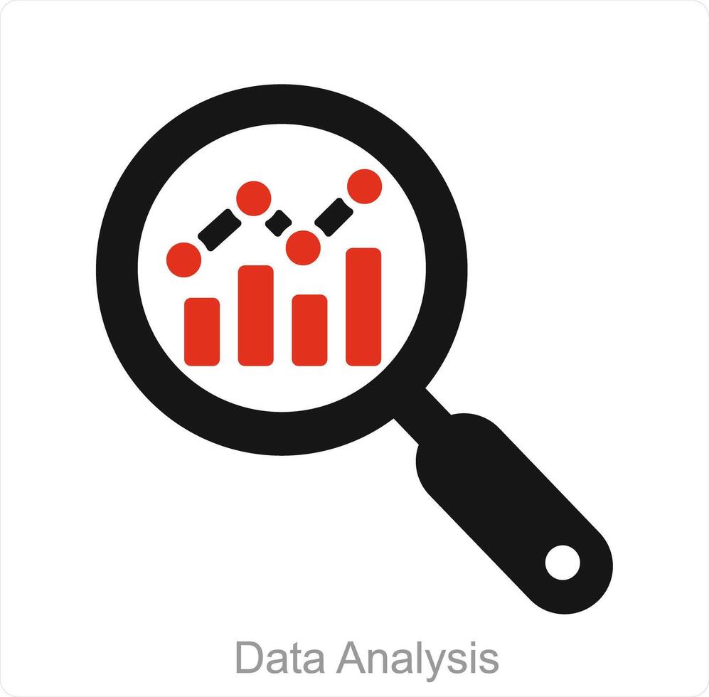 Data Analysis and big data icon concept vector