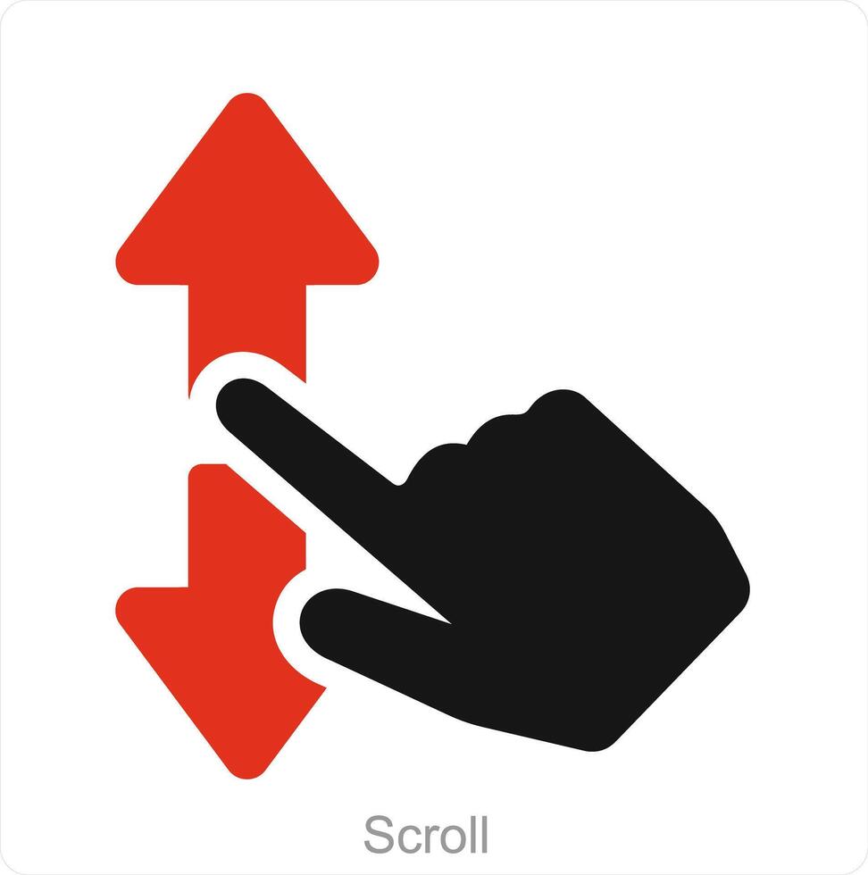 Scroll and hand icon concept vector