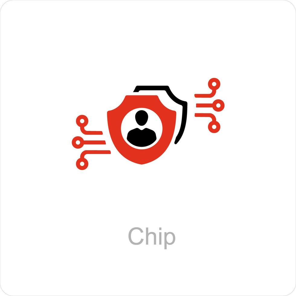 chip and network security icon concept vector