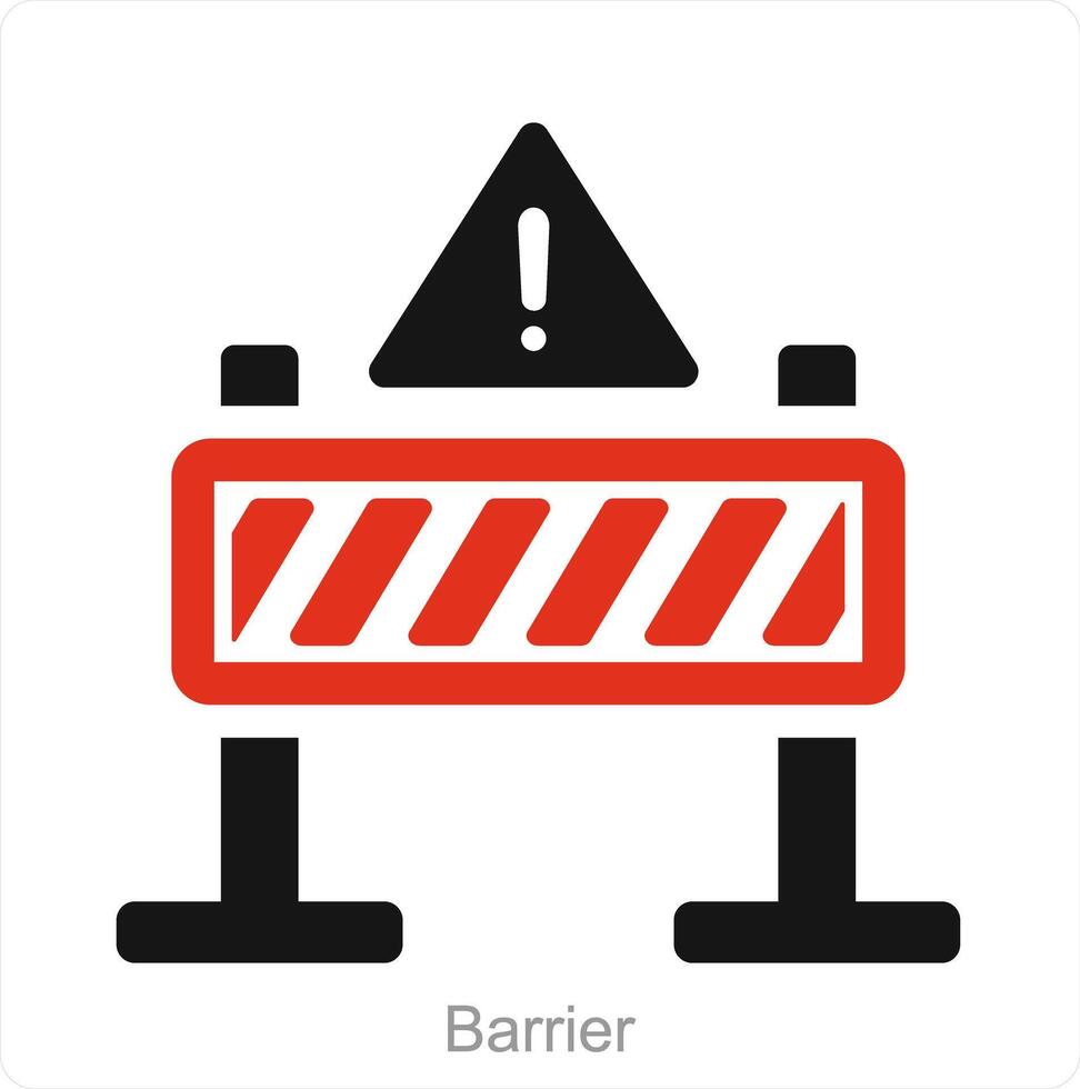 Barrier and road safety icon concept vector