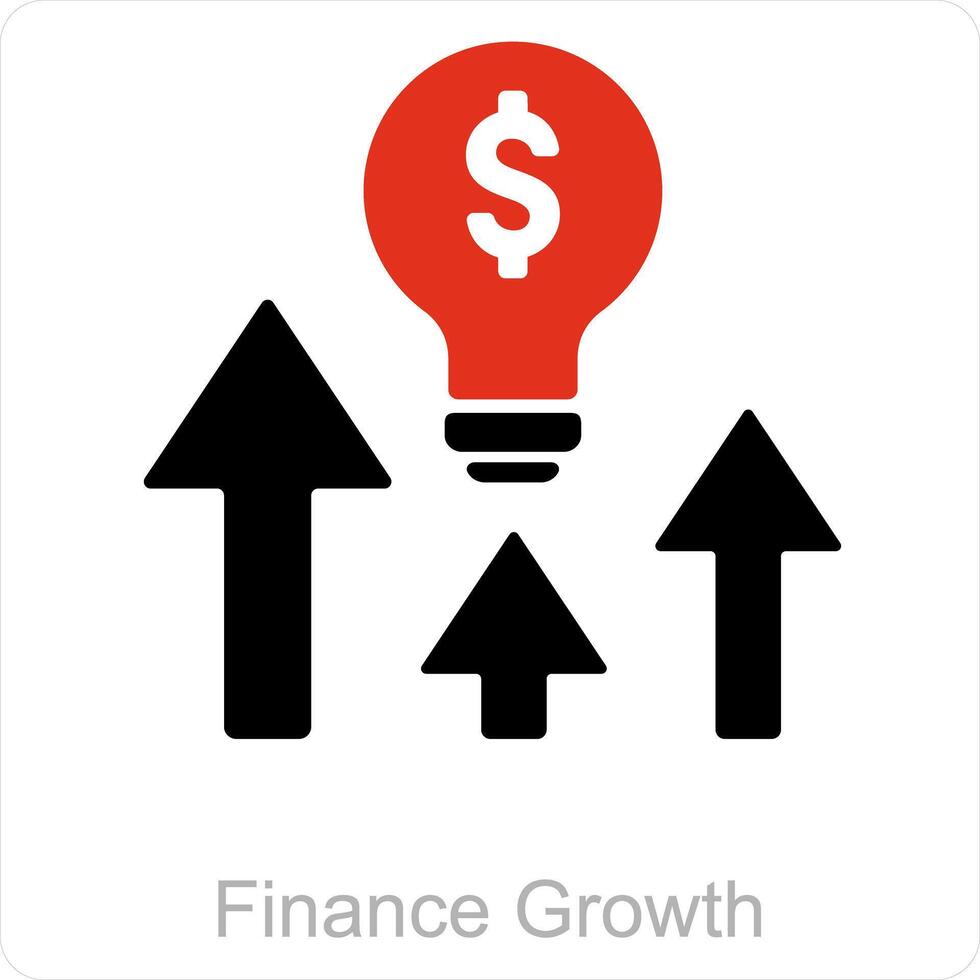 financiero idea crecimiento y icono concepto vector