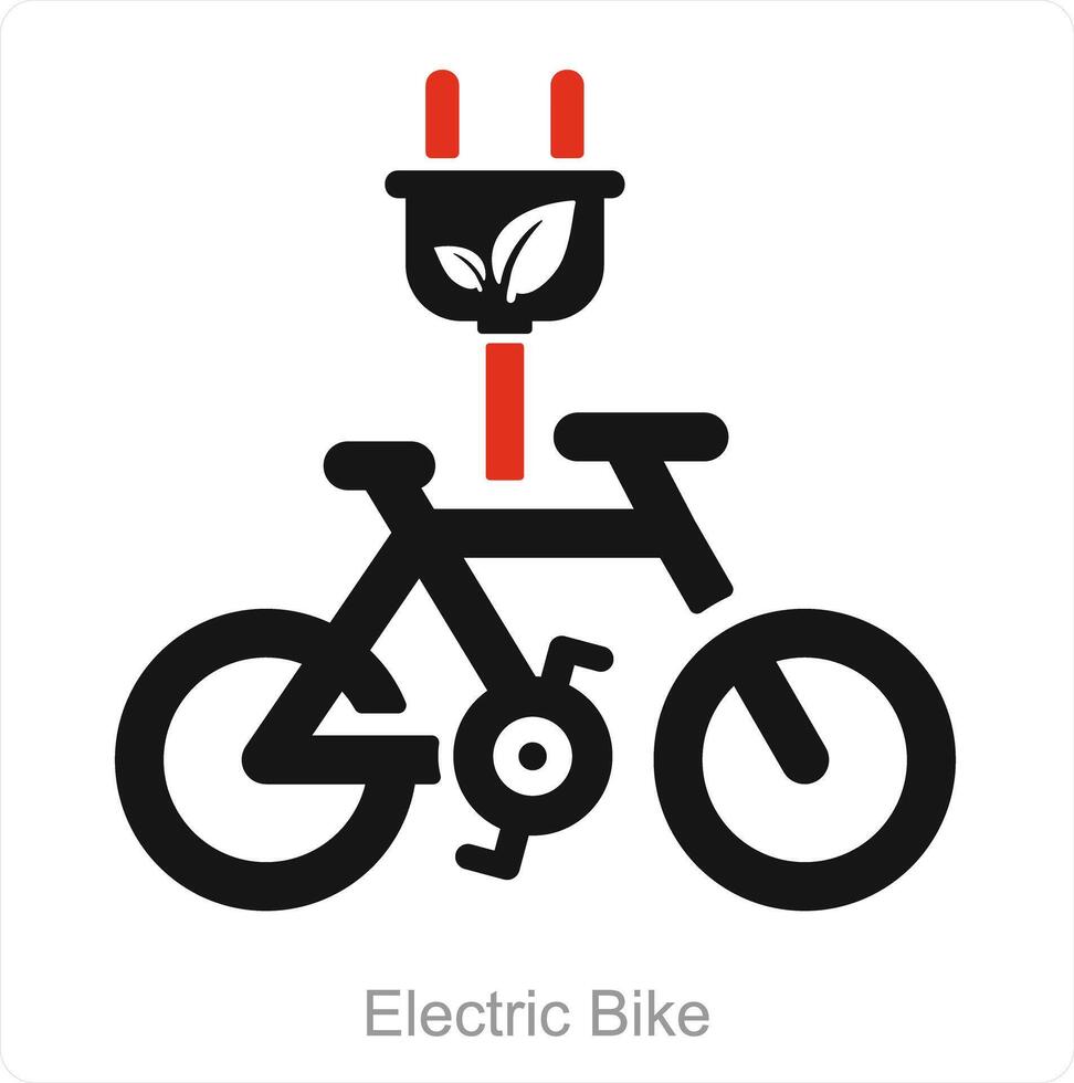 Electric Bike and bike icon concept vector