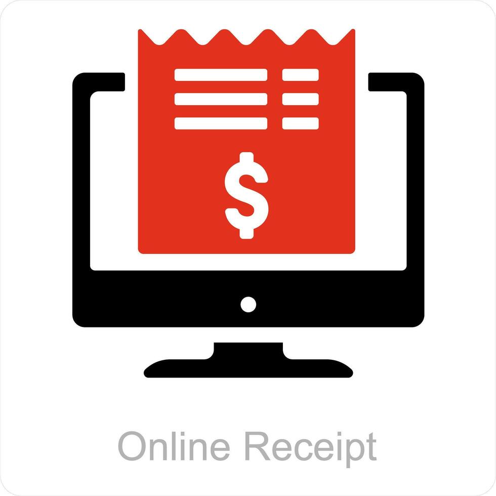 Online Receipt and online revenue icon concept vector