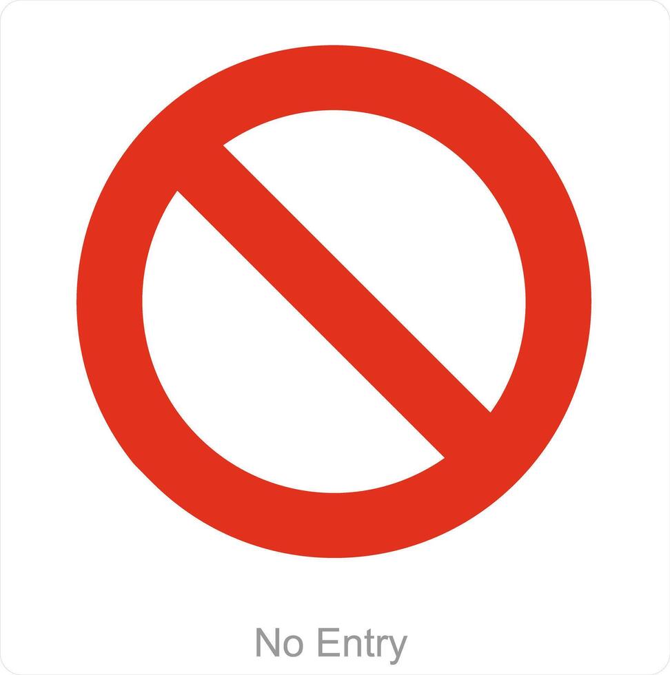 No Entry and ban icon concept vector