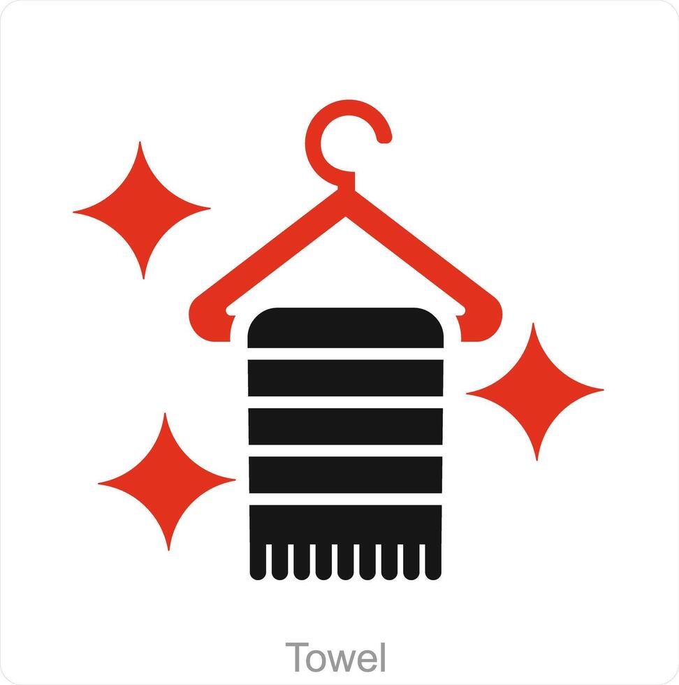 Towel and bath towel icon concept vector