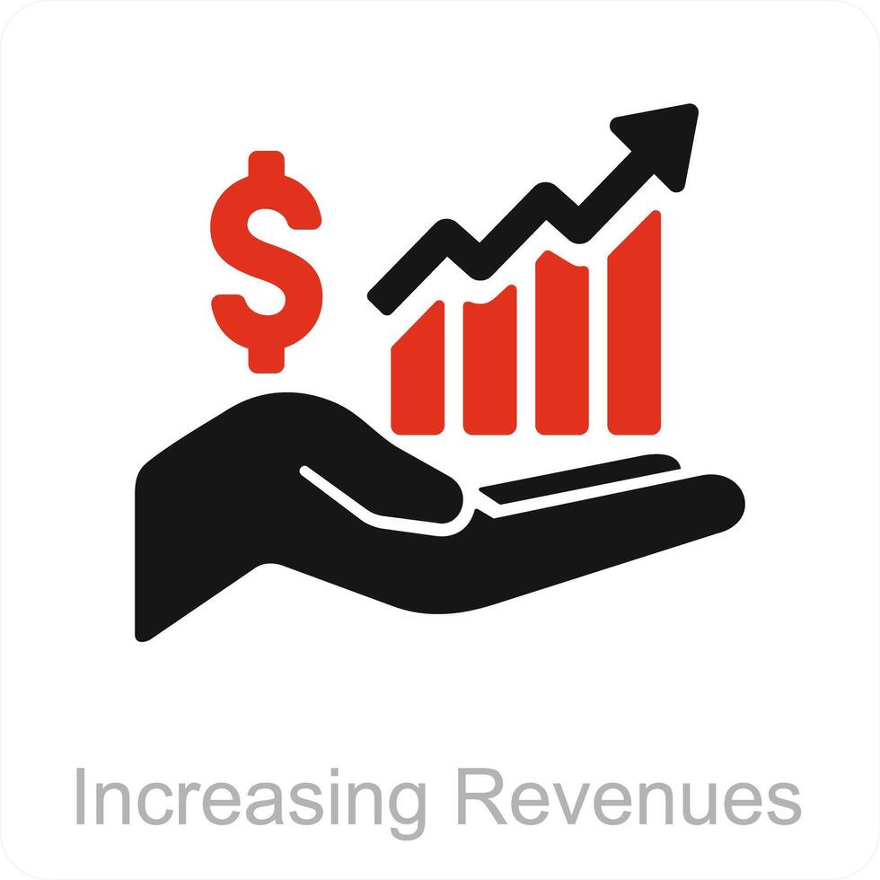 creciente ingresos y crecimiento icono concepto vector