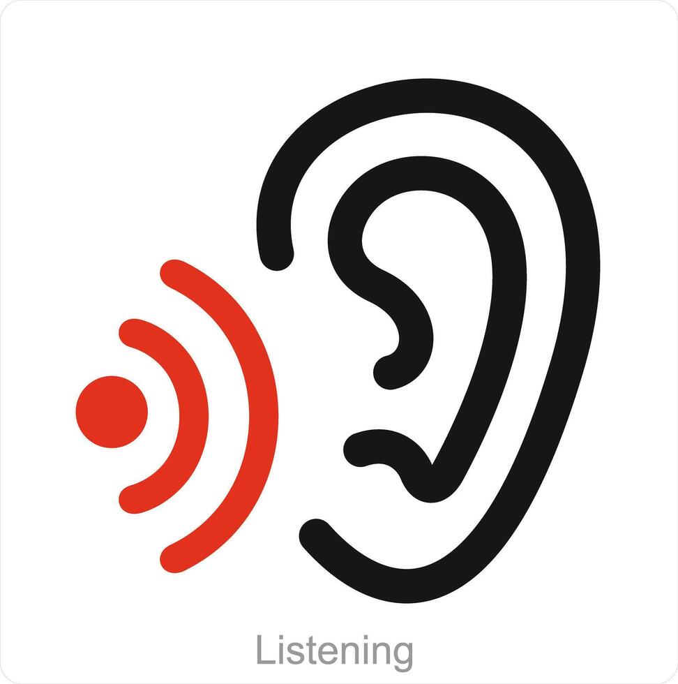 Listening and hear icon concept vector