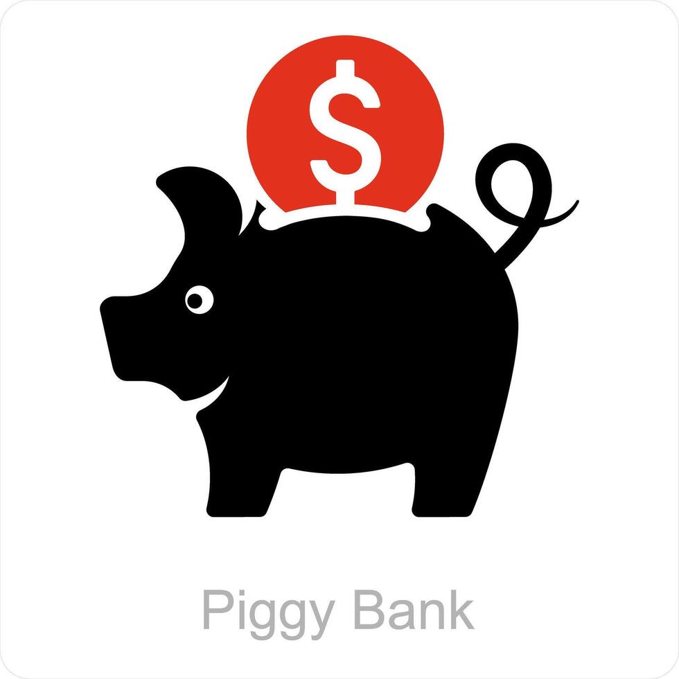 cerdito banco y salvar dinero icono concepto vector