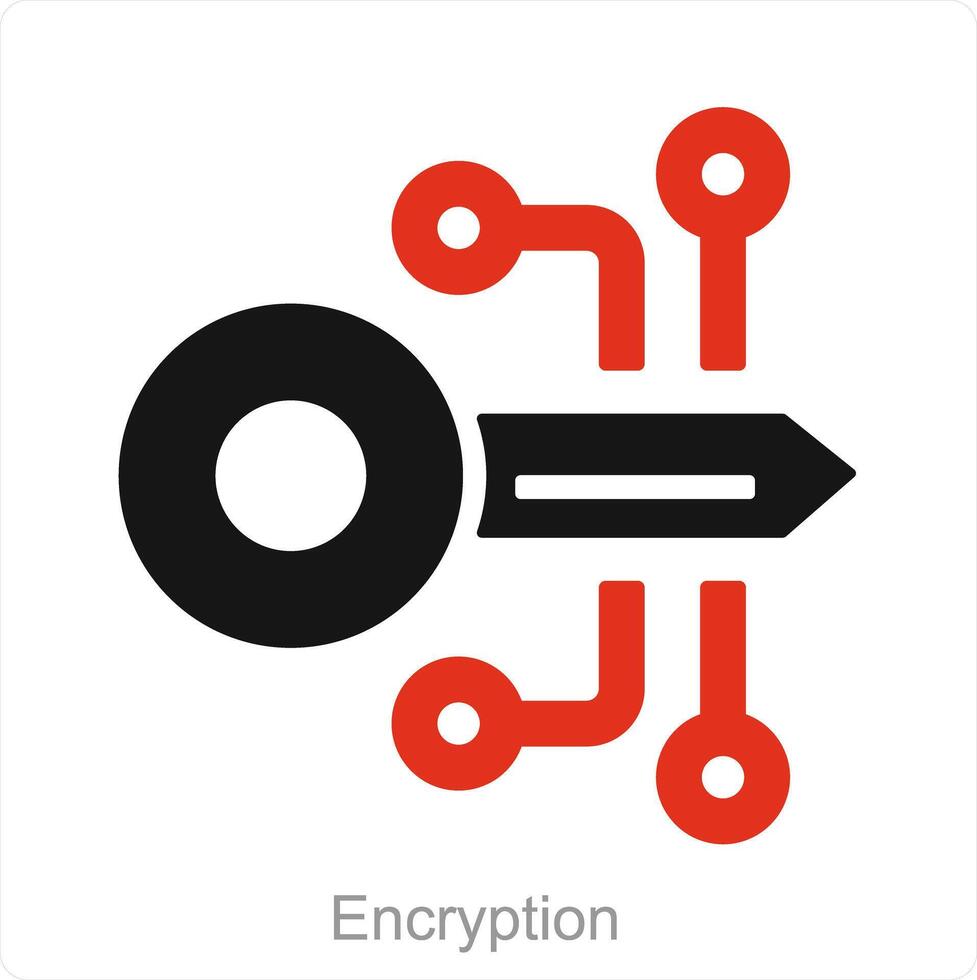 Encryption and data icon concept vector