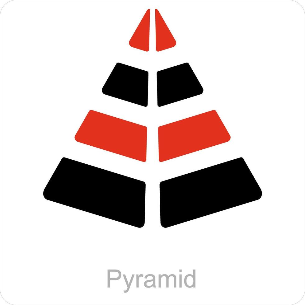 Pyramid and diagram icon concept vector