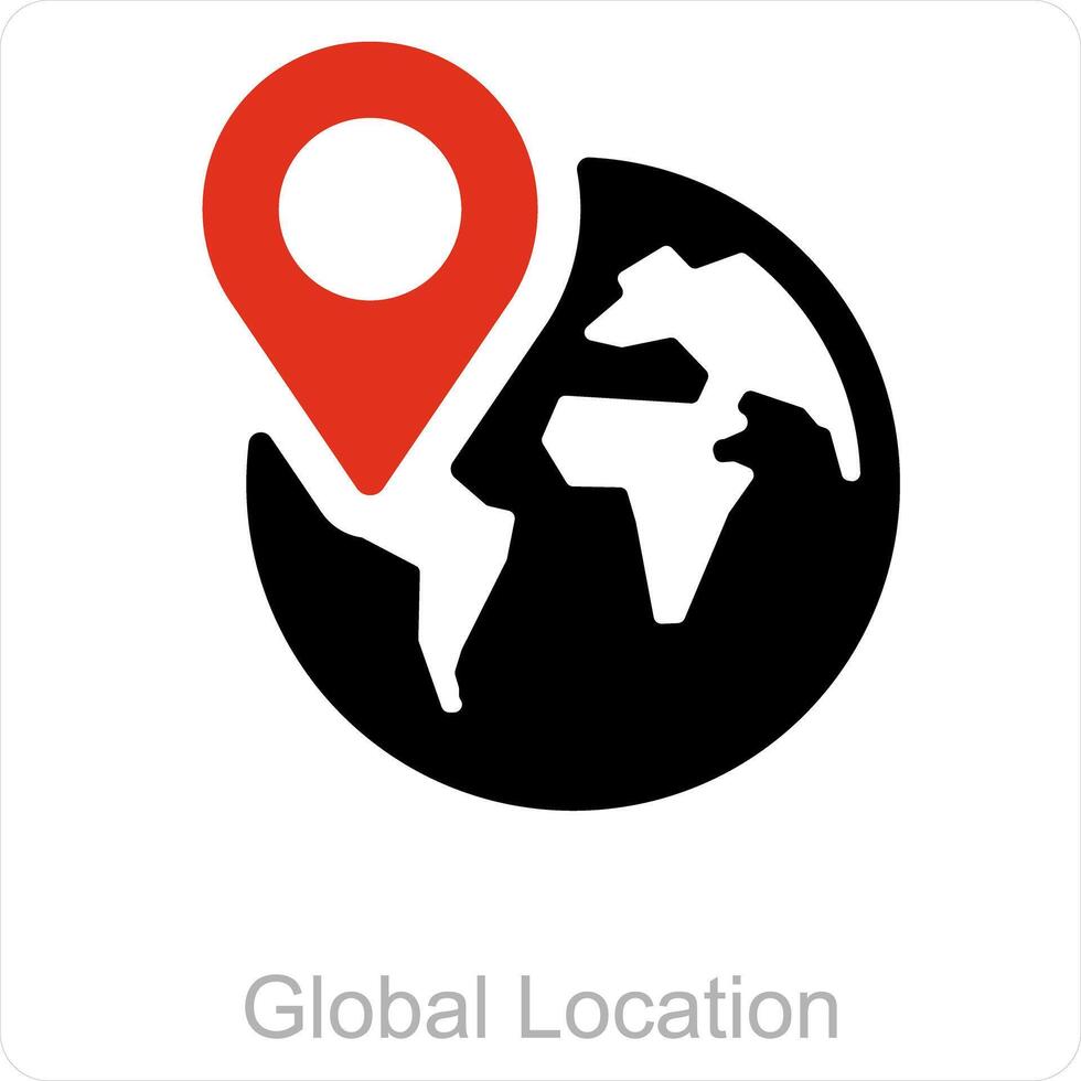 Global Location and Global access icon concept vector