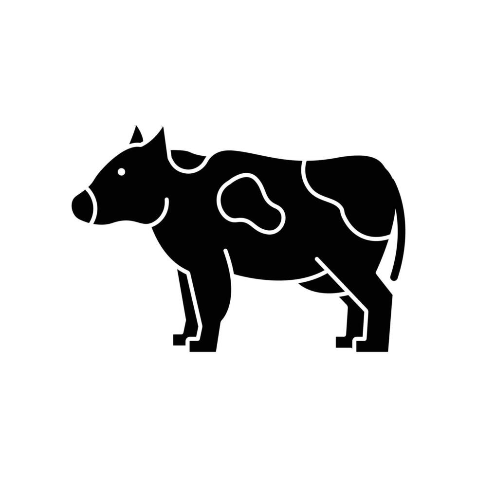 Cow icon. solid icon vector